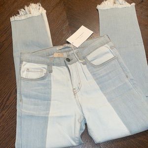 Flying Monkey Retro Block fray hem skinny Light Jeans Size 26- NWT